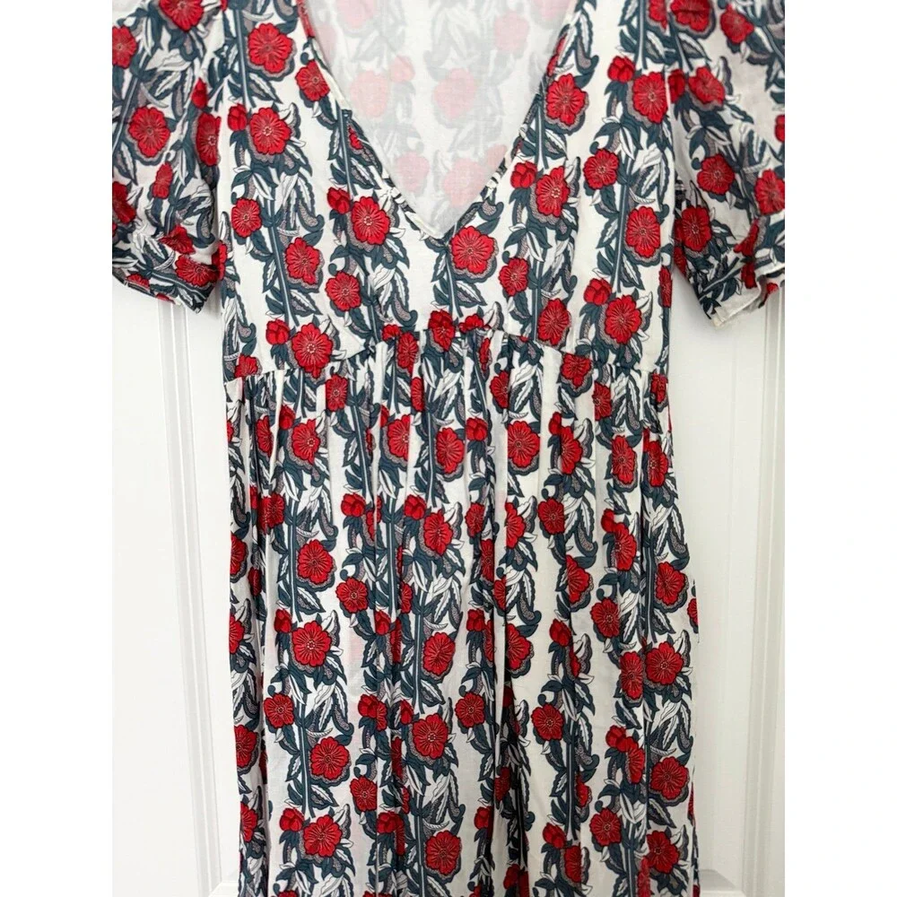 Vintage J Crew Floral Print Maxi Dress Size XXS Back Tie
